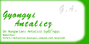 gyongyi antalicz business card